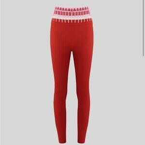 Furo Daydreamer Leggings in Poppy-hand-crocheted detail-Boho-Athleisure-New-S